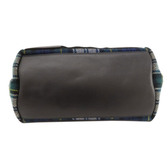 BALENCIAGA Checkered Wool Cabas Tote Bag in Navy Blue - Picture 4 of 11